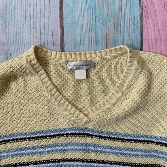 Christopher & Banks Light yellow v neck Sweater - Picture 6 of 9